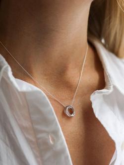 Auree Knightsbridge Russian Wedding Ring Pendant Necklace, Silver - view 2, Silver