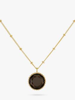 Auree Barcelona Personalised Birthstone Gold Vermeil Beaded Pendant Necklace, Smokey Quartz - November