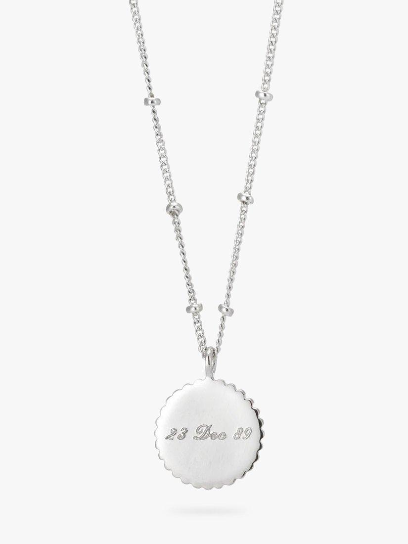 Product image 6 of 6, which shows Auree Barcelona Personalised Birthstone Sterling Silver Beaded Pendant Necklace, Moonstone - June