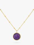 Auree Barcelona Personalised Birthstone Gold Vermeil Beaded Pendant Necklace, Amethyst - February