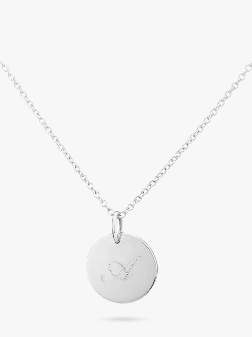 Product image 1 of 5, which shows Auree Pembroke Personalised Sterling Silver Pendant Necklace, Silver