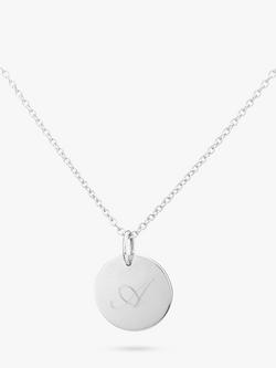 Auree Pembroke Personalised Sterling Silver Pendant Necklace, Silver, Silver