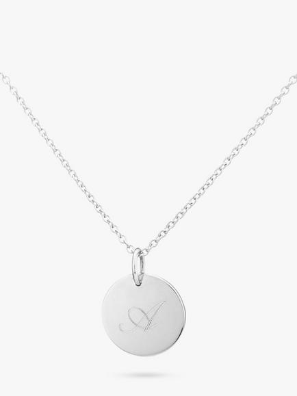 Auree Pembroke Personalised Sterling Silver Pendant Necklace, Silver, Silver