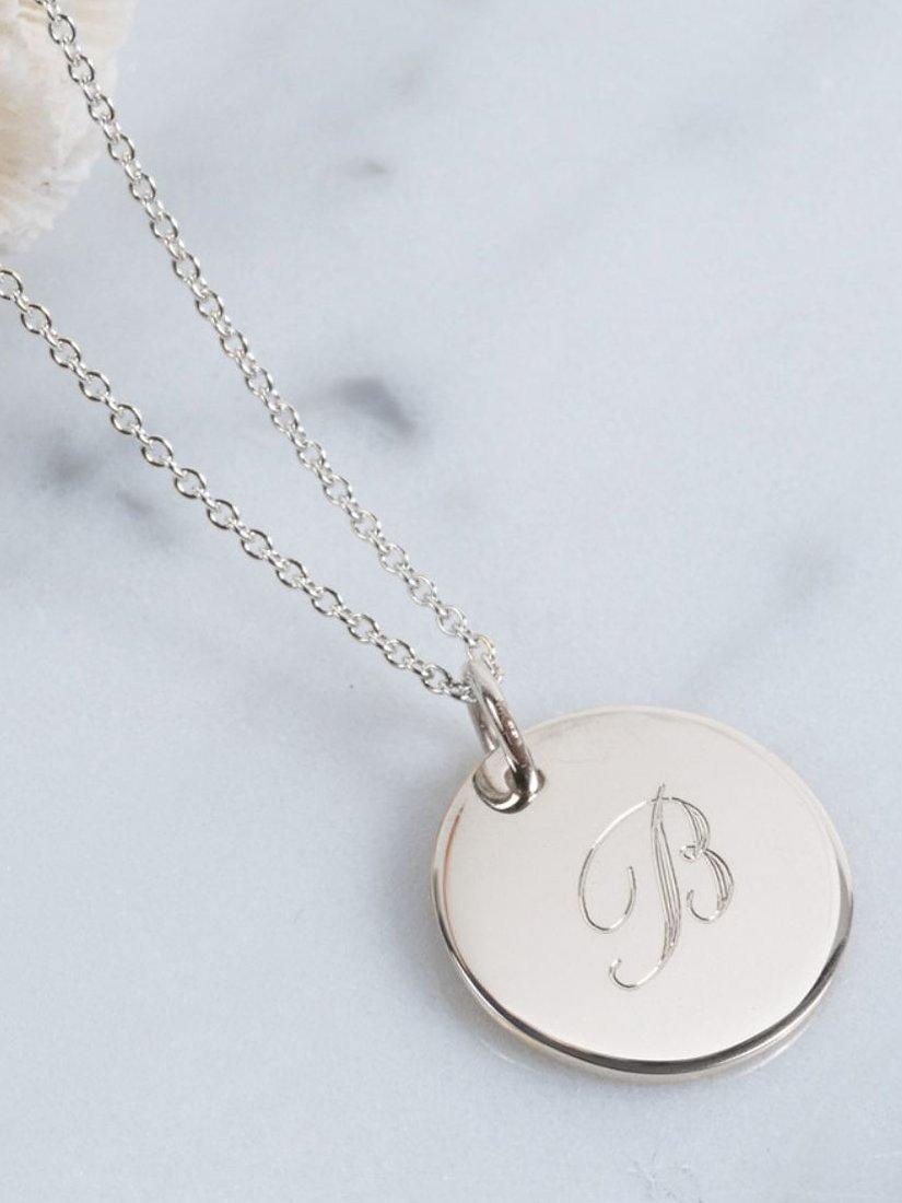 Product image 3 of 5, which shows Auree Pembroke Personalised Sterling Silver Pendant Necklace, Silver