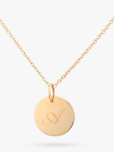 Auree Pembroke Personalised 9ct Gold Pendant Necklace, Gold, Gold
