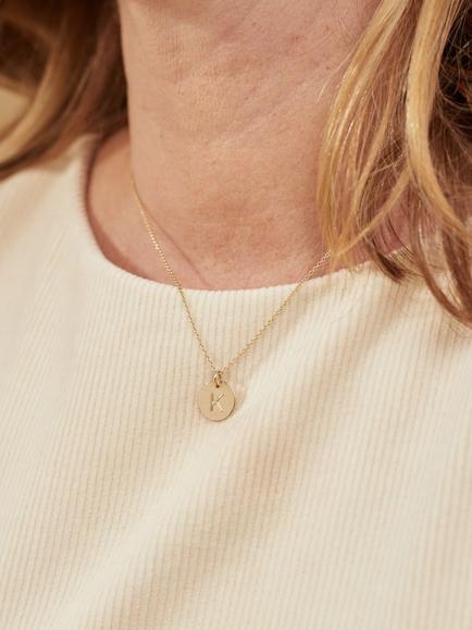 Auree Pembroke Personalised 9ct Gold Pendant Necklace, Gold - view 2, Gold