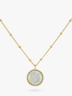 Auree Barcelona Personalised Birthstone Gold Vermeil Beaded Pendant Necklace, Moonstone - June