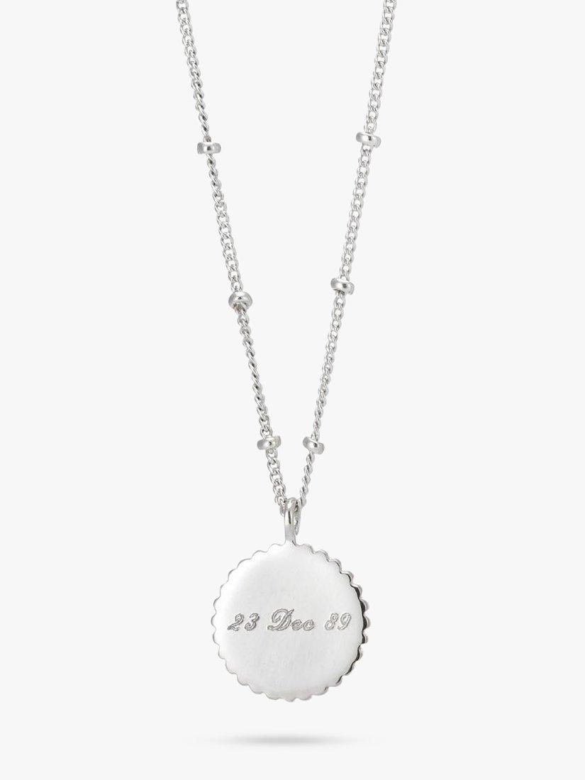 Product image 6 of 6, which shows Auree Barcelona Personalised Birthstone Sterling Silver Beaded Pendant Necklace, Turquoise - December