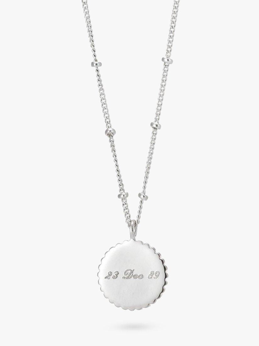Product image 6 of 6, which shows Auree Barcelona Personalised Birthstone Sterling Silver Beaded Pendant Necklace, Garnet - January