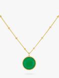 Auree Barcelona Personalised Birthstone Gold Vermeil Beaded Pendant Necklace, Chrysoprase - May