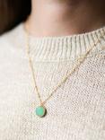 Auree Barcelona Personalised Birthstone Gold Vermeil Beaded Pendant Necklace, Chrysoprase - May