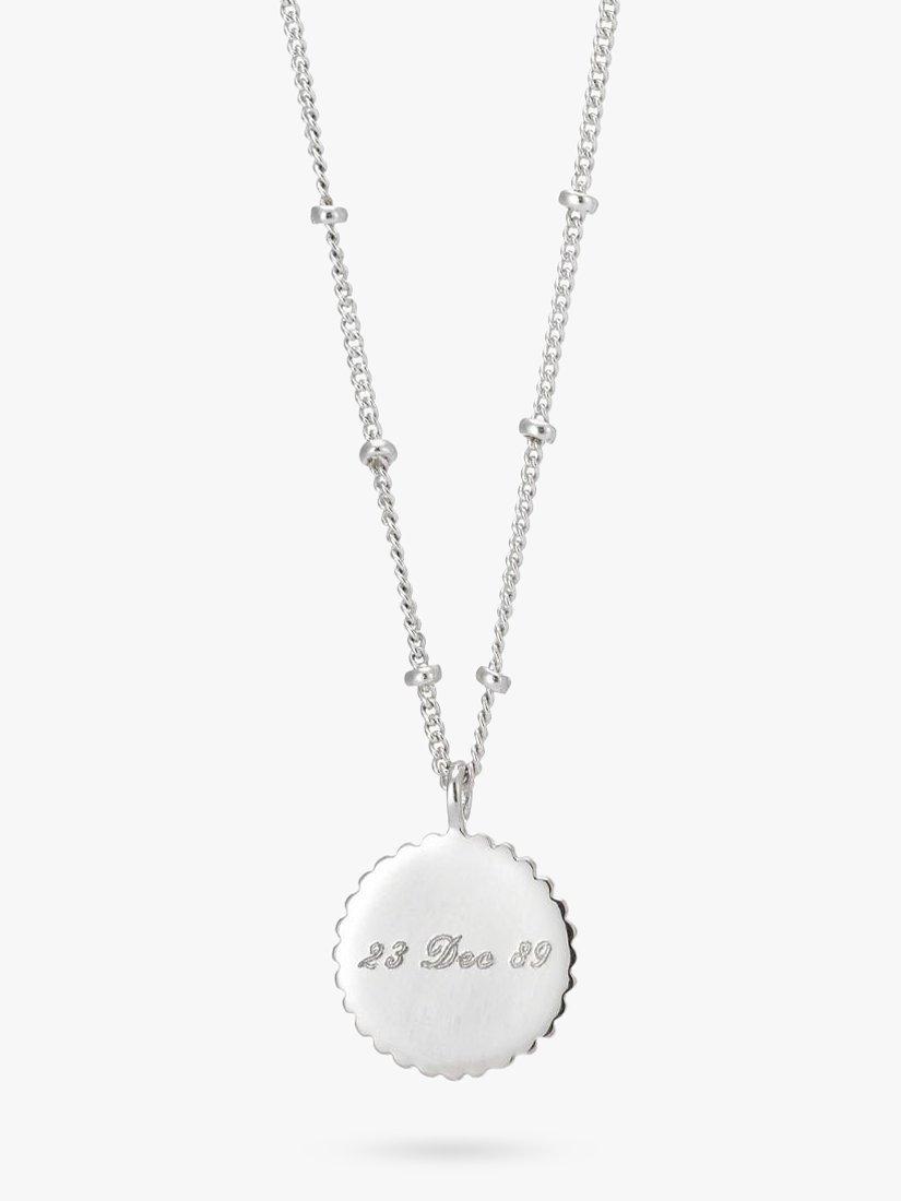 Product image 6 of 6, which shows Auree Barcelona Personalised Birthstone Sterling Silver Beaded Pendant Necklace, Chrysoprase - May