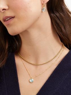 Auree Barcelona Personalised Birthstone Gold Vermeil Beaded Pendant Necklace - view 2, Blue Topaz - March