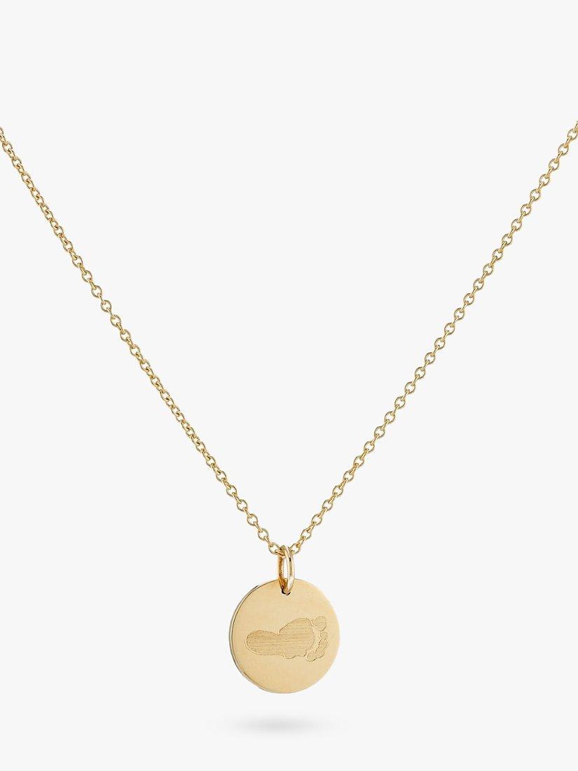Auree Bellevue Personalised Footprint Pendant Necklace, Gold