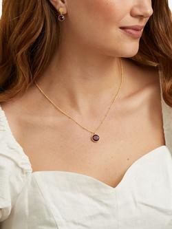 Auree Barcelona Personalised Birthstone Gold Vermeil Beaded Pendant Necklace - view 2, Garnet - January