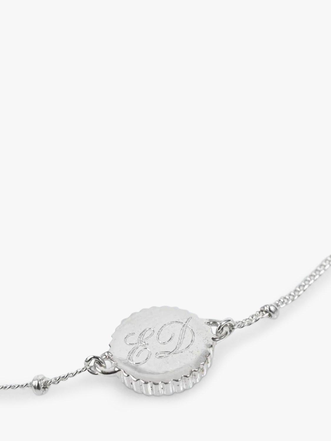 Product image 6 of 6, which shows Auree Barcelona Personalised Birthstone Sterling Silver Beaded Chain Bracelet, Moonstone - June