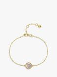 Auree Barcelona Personalised Birthstone Gold Vermeil Beaded Chain Bracelet, Rose Quartz - October