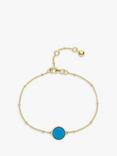 Auree Barcelona Personalised Birthstone Gold Vermeil Beaded Chain Bracelet, Turquoise - December