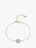 Auree Barcelona Personalised Birthstone Gold Vermeil Beaded Chain Bracelet, Crystal - April