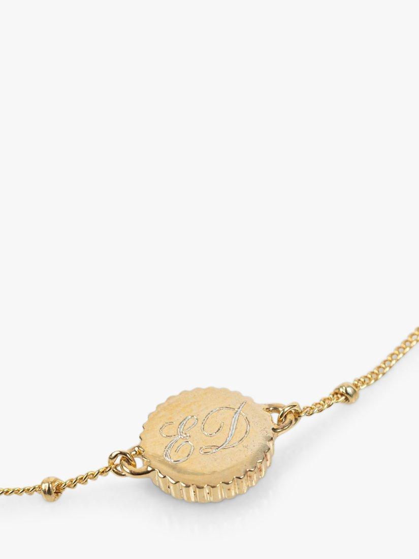 Auree Barcelona Personalised Birthstone Gold Vermeil Beaded Chain Bracelet, Blue Topaz - March