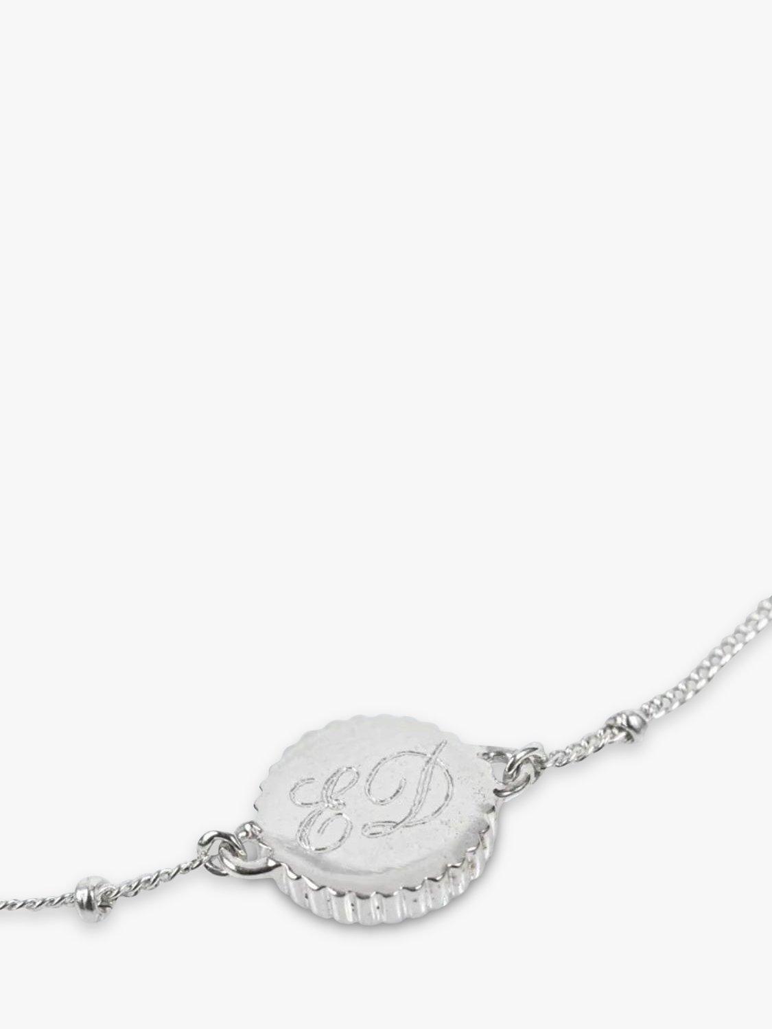 Product image 6 of 6, which shows Auree Barcelona Personalised Birthstone Sterling Silver Beaded Chain Bracelet, Blue Topaz - March