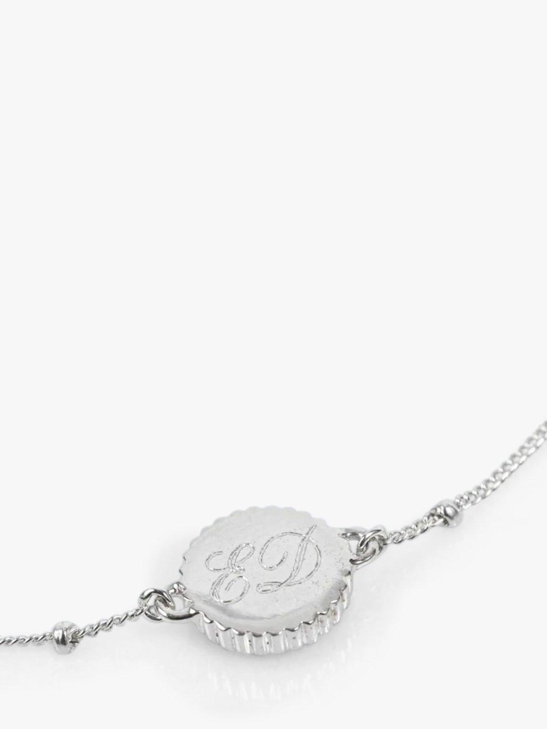 Product image 6 of 6, which shows Auree Barcelona Personalised Birthstone Sterling Silver Beaded Chain Bracelet, Crystal - April