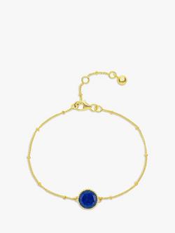 Auree Barcelona Personalised Birthstone Gold Vermeil Beaded Chain Bracelet, Lapis Lazuli - September