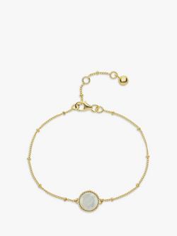 Auree Barcelona Personalised Birthstone Gold Vermeil Beaded Chain Bracelet, Moonstone - June