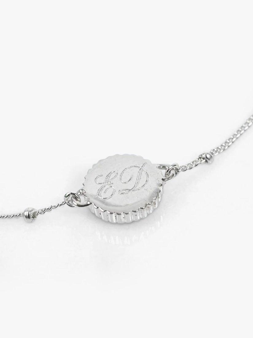 Product image 6 of 6, which shows Auree Barcelona Personalised Birthstone Sterling Silver Beaded Chain Bracelet, Rose Quartz - October