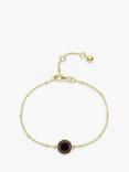 Auree Barcelona Personalised Birthstone Gold Vermeil Beaded Chain Bracelet, Garnet - January