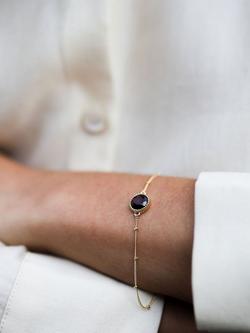 Auree Barcelona Personalised Birthstone Gold Vermeil Beaded Chain Bracelet - view 2, Garnet - January