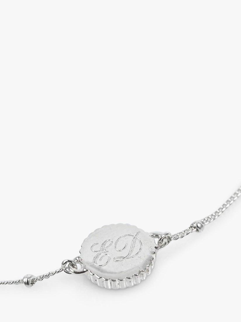 Product image 6 of 6, which shows Auree Barcelona Personalised Birthstone Sterling Silver Beaded Chain Bracelet, Chrysoprase - May