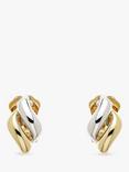 Emma Holland Diamond Shape Twist Clip-On Earrings, Gold/Silver