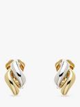 Emma Holland Diamond Shape Twist Clip-On Earrings, Gold/Silver