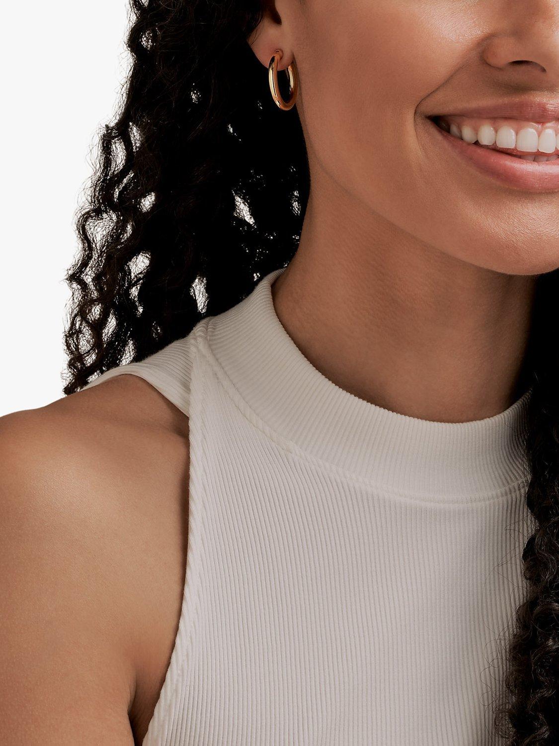 Product image 2 of 3, which shows Emma Holland Hoop Clip-On Earrings, Gold