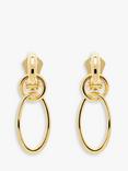 Emma Holland Triple Hoop Drop Clip-On Earrings, Gold