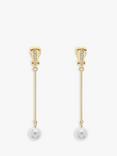 Emma Holland Crystal & Pearl Drop Clip-On Earrings, Gold