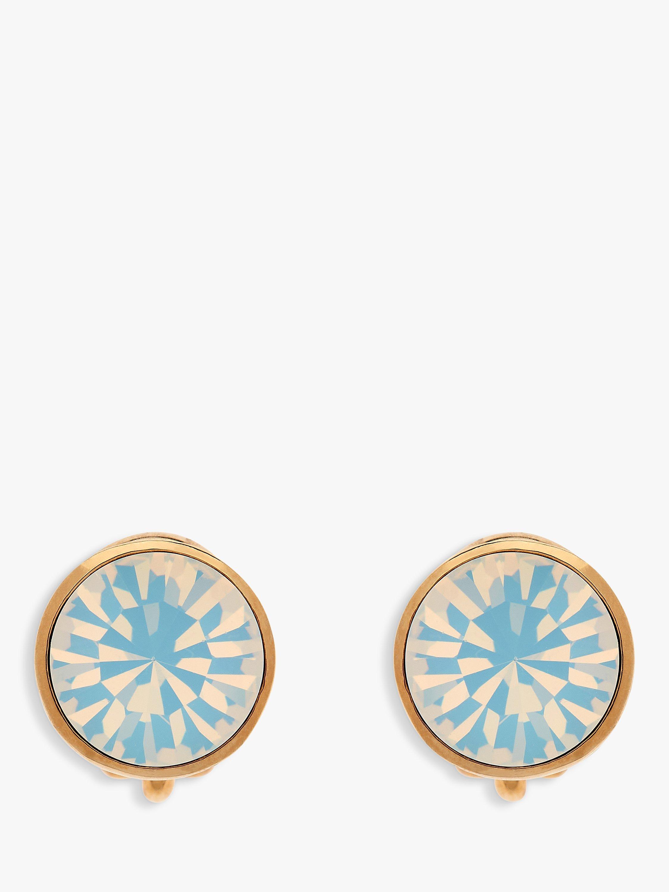 Product image 1 of 3, which shows Emma Holland Opal Crystal Clip-On Earrings, Gold