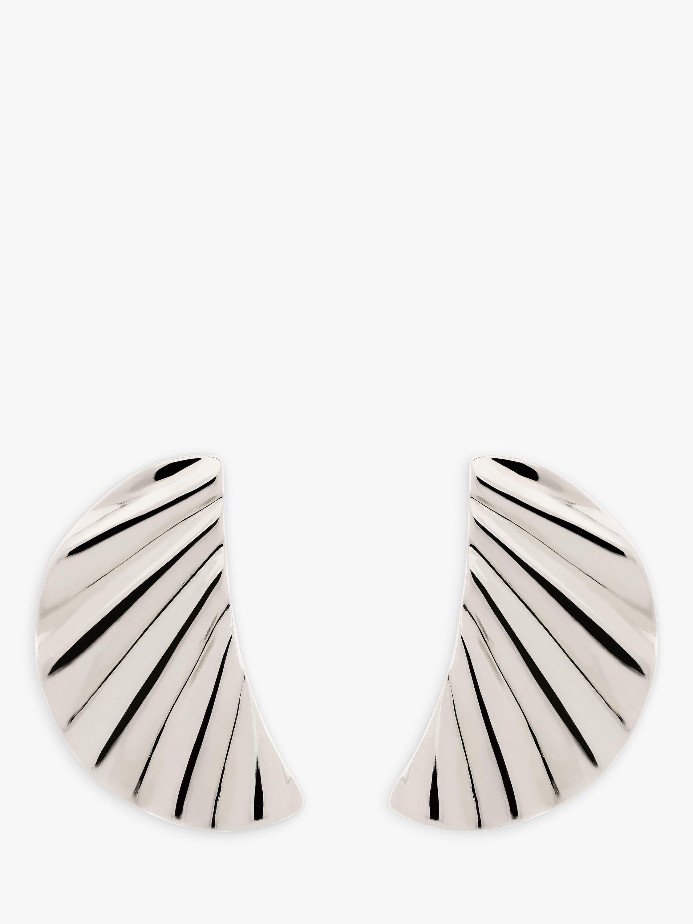 Product image 1 of 1, which shows Emma Holland Wave Clip-On Earrings, Silver