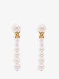 Emma Holland Graduated Pearl Drop Clip-On Earrings, Gold