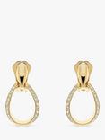 Emma Holland Crystal Teardrop Clip-On Drop Earrings, Gold