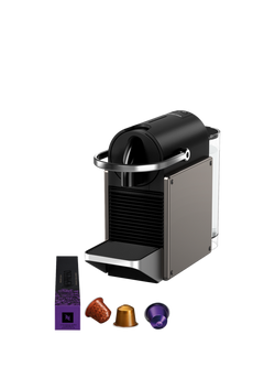 Nespresso Pixie Coffee Machine by Krups, Titanium, Black/Titanium