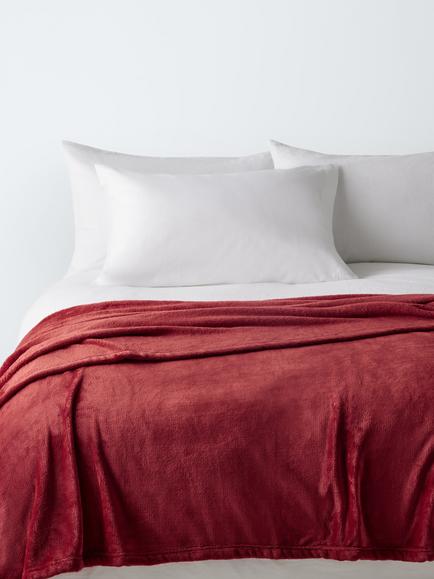 John Lewis Fleece Throw, Merlot