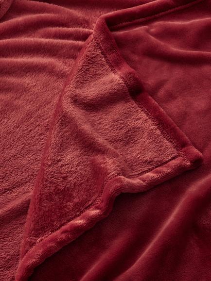 John Lewis Fleece Throw - view 2, Merlot
