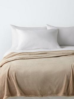 John Lewis Fleece Throw, Putty