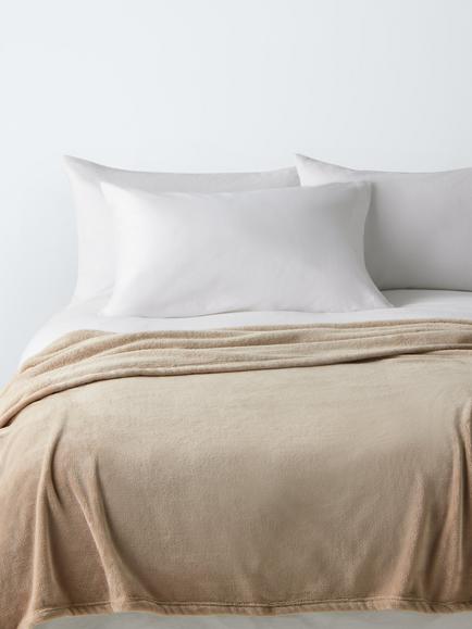 John Lewis Fleece Throw, Putty