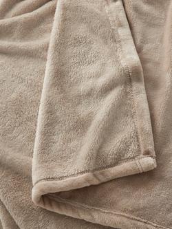 John Lewis Fleece Throw - view 2, Putty