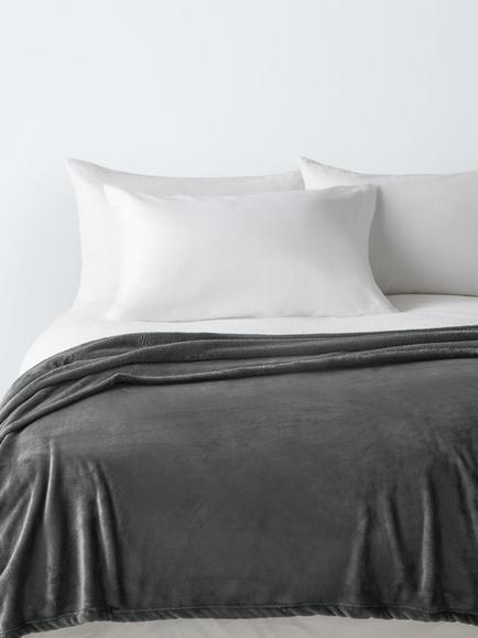 John Lewis Fleece Throw, Steel