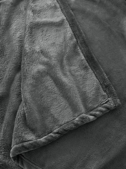 John Lewis Fleece Throw - view 2, Steel
