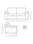 John Lewis Camden Medium 2 Seater Sofa, Light Leg, Easy Clean Chenille Steel